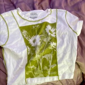 Vans Kids White and Green Graphic T-Shirt